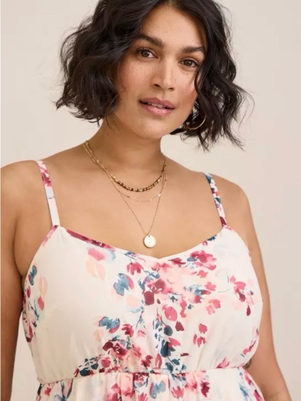 Torrid Spaghetti-Strap Maxi Dress in Floral Ivory - Picture 6 of 7